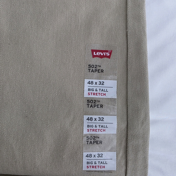 Casual Utility Levi’s 502 Taper Big & Tall Pants Men’s 48x32 Stretch Khaki Twill - Picture 6 of 14